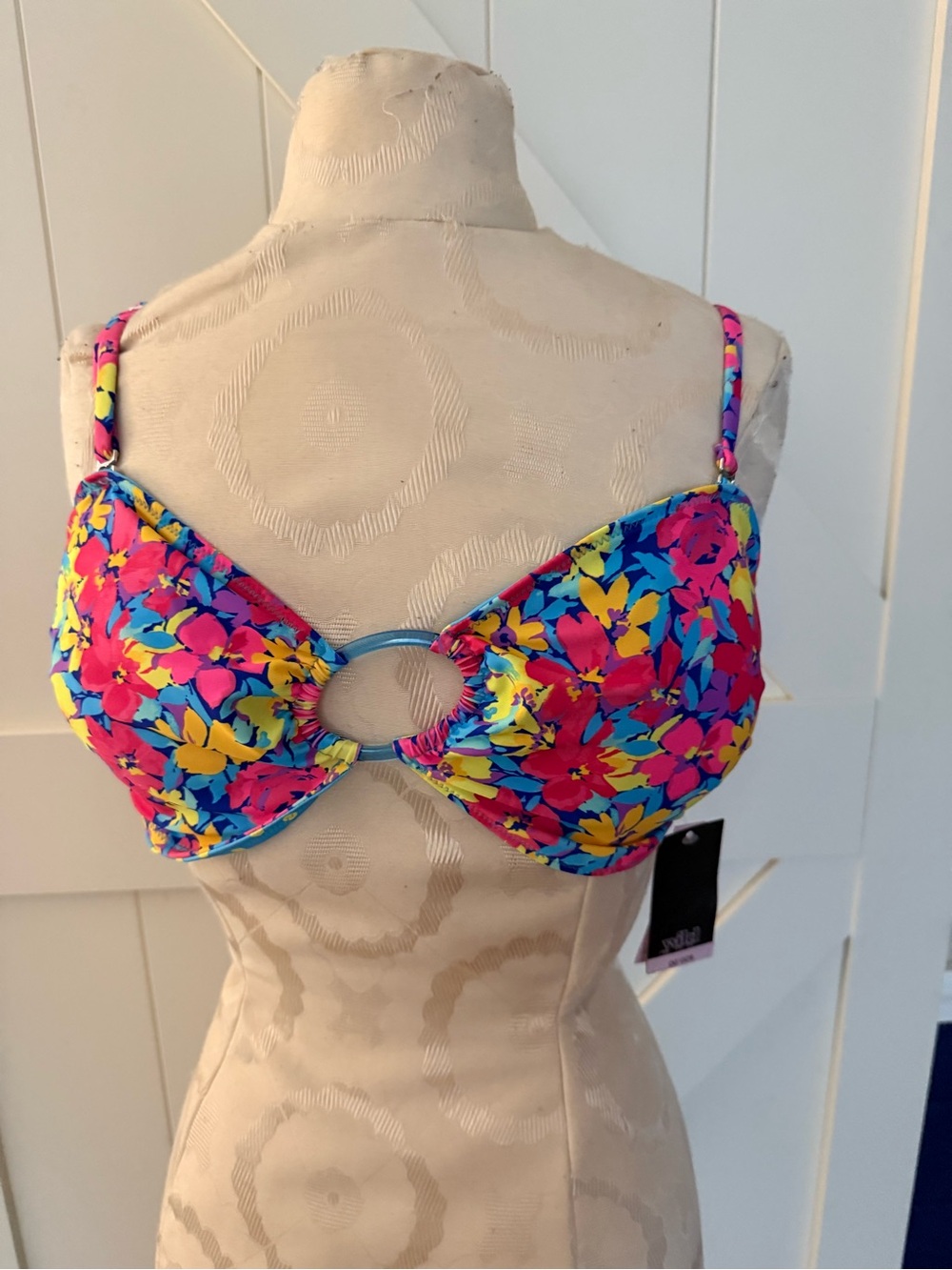 wild fable Bright Pink & Blue Floral reversible Bikini Top